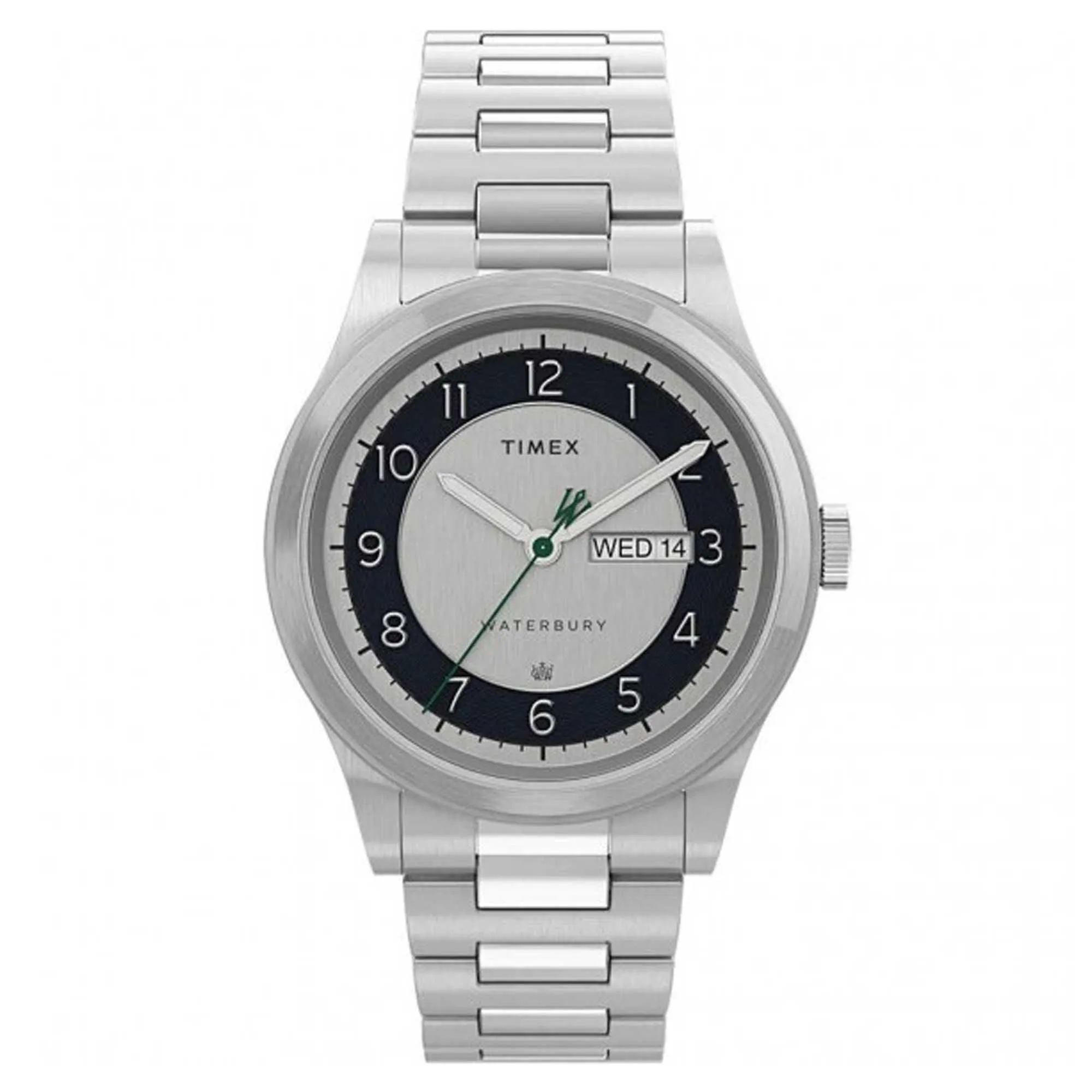 Timex Men's Quartz Watch - Waterbury Black and Silver Dial Bracelet | TW2U99300VQ