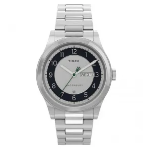 Timex Men's Quartz Watch - Waterbury Black and Silver Dial Bracelet | TW2U99300VQ