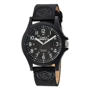 Timex Men's Strap Watch - Expedition Acadia Black Nylon & Leather | TW4B08100JV
