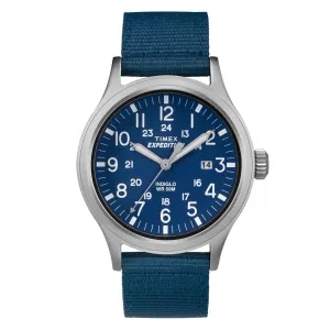 Timex Men's Strap Watch - Expedition Scout Indiglo Light-Up Blue Dial | TW4B07000