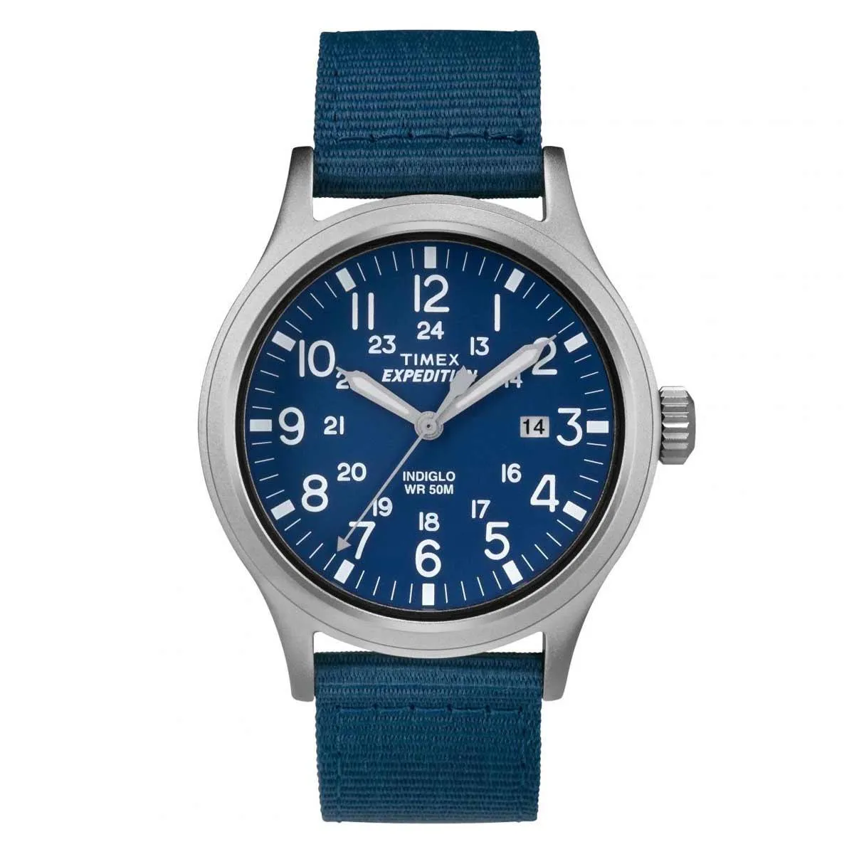 Timex Men's Strap Watch - Expedition Scout Indiglo Light-Up Blue Dial | TW4B07000