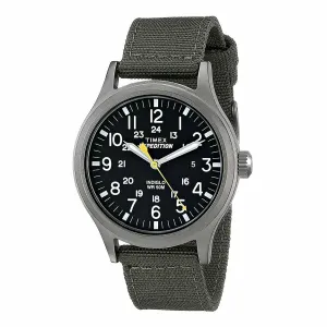 Timex Men's Strap Watch - Expedition Scout Quartz Black Dial Green Nylon | T49961JV