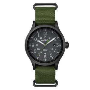 Timex Men's Strap Watch - Expedition Scout Quartz Black Dial Green Nylon | TW4B04700JV