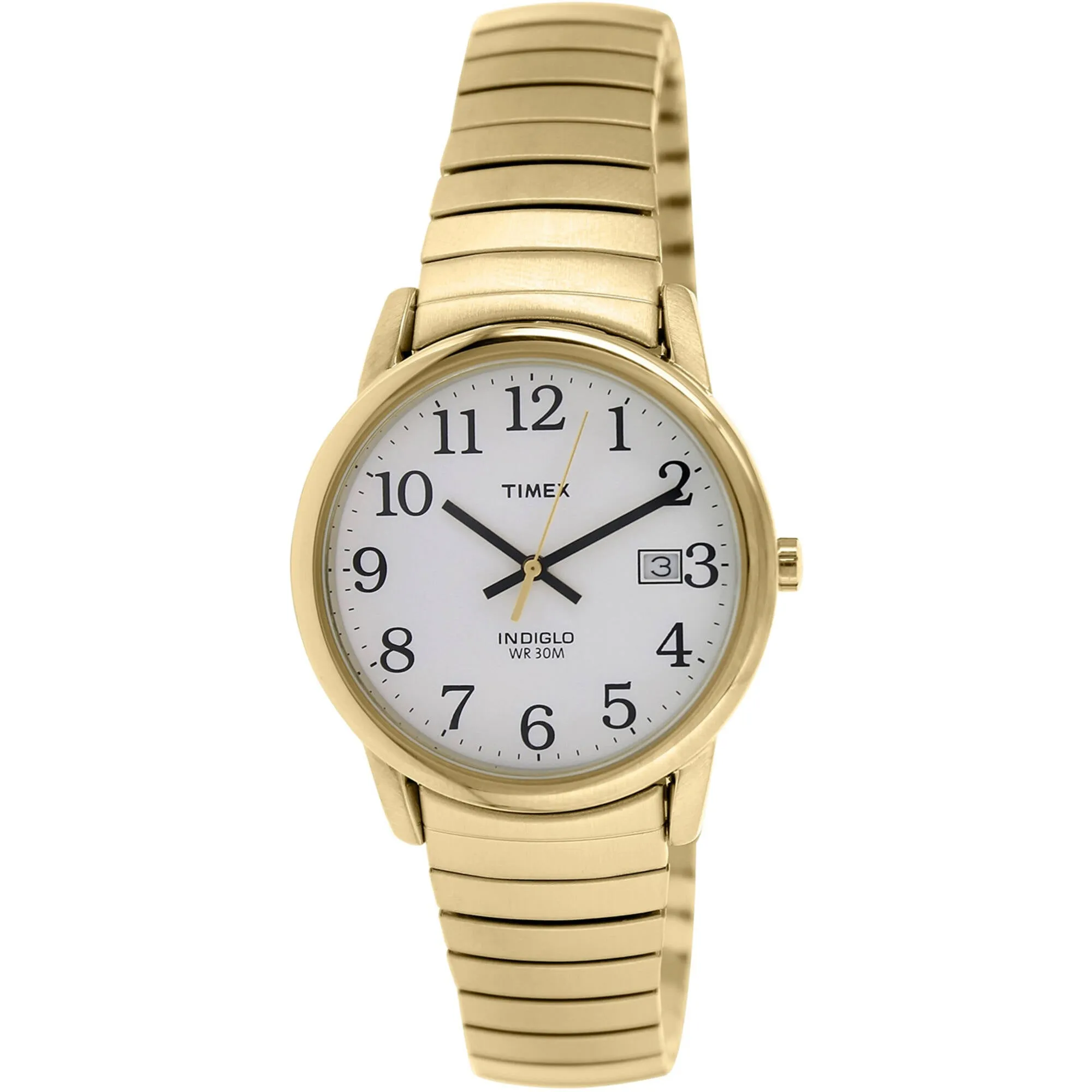 Timex Men's Watch - Easy Reader White Dial Plated Stainless Steel Bracelet | T2N090