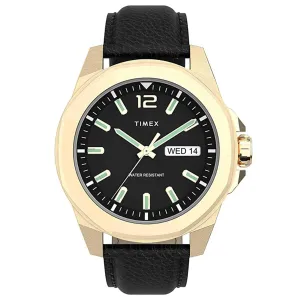 Timex Men's Watch - Essex Avenue Black Dial Strap Day and Date Display | TW2U82100VQ