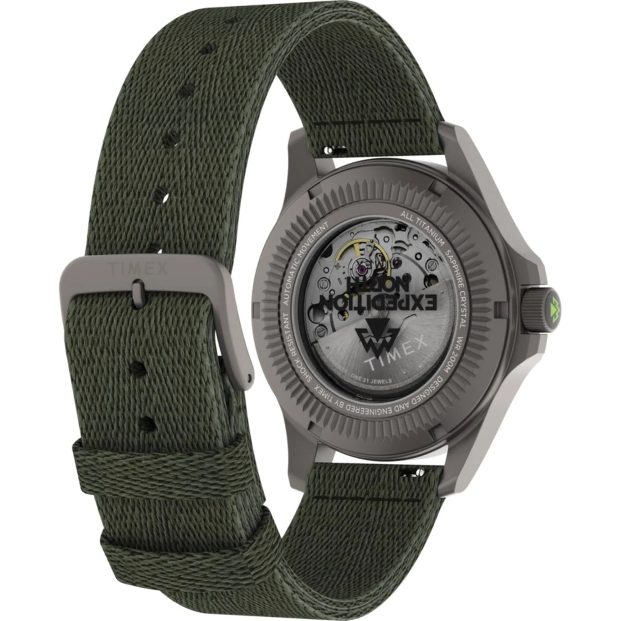 Timex Men's Watch - Expedition Automatic Titanium Case Green Strap | TW2V95300JR