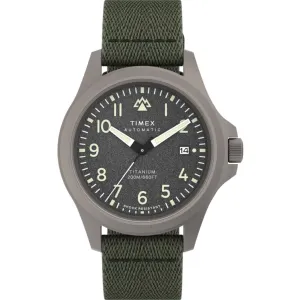 Timex Men's Watch - Expedition Automatic Titanium Case Green Strap | TW2V95300JR
