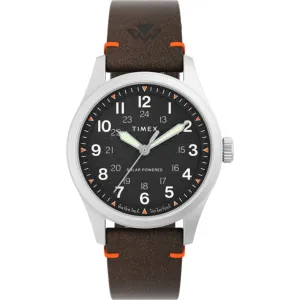 Timex Men's Watch - Expedition North Black Dial Brown Leather Strap | TW2V64200JR