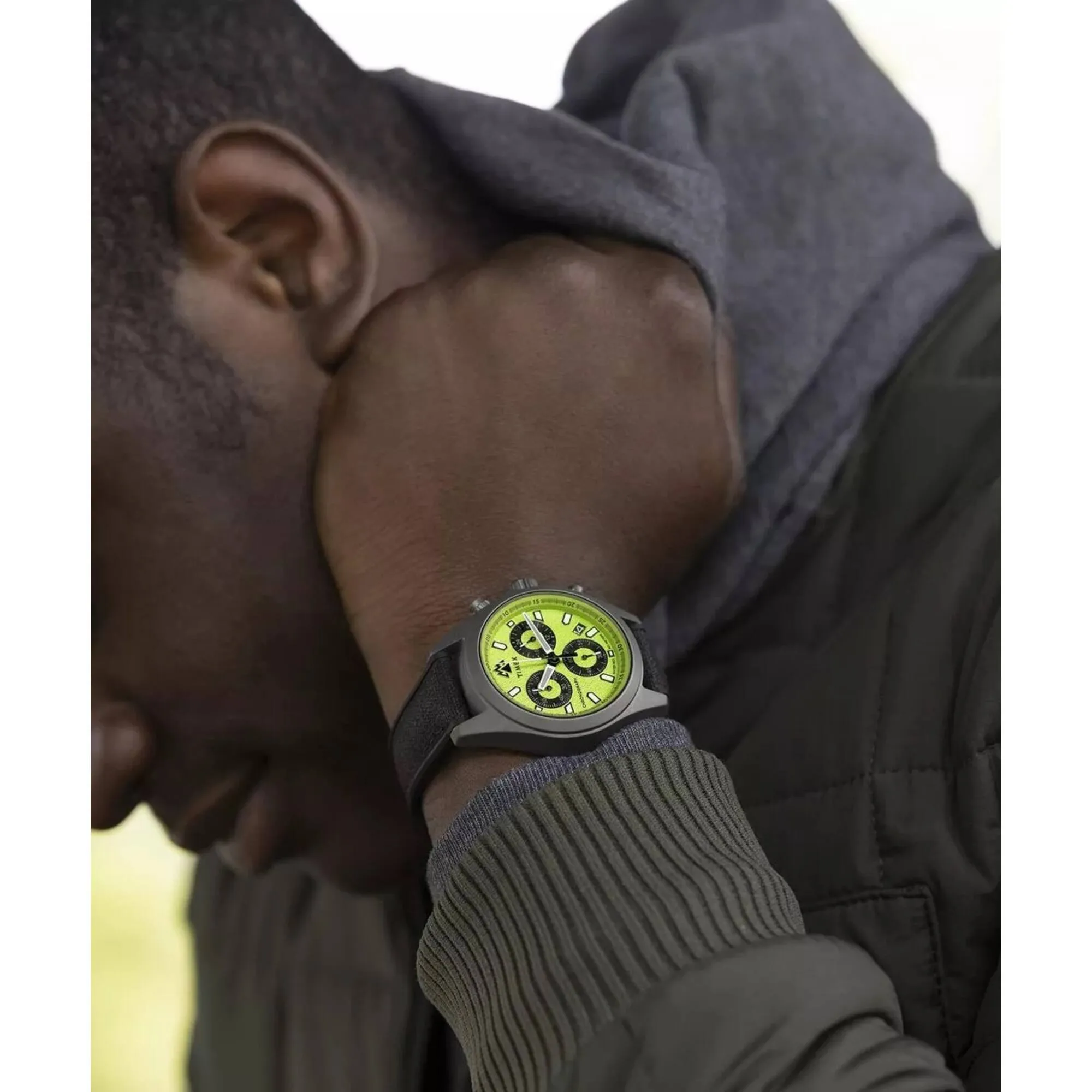 Timex Men's Watch - Expedition North Field Chrono Green Dial Black Strap | TW2V96400