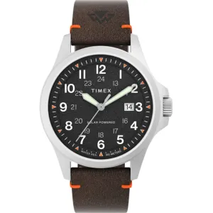 Timex Men's Watch - Expedition North Field Solar Brown Leather Strap | TW2V64100JR