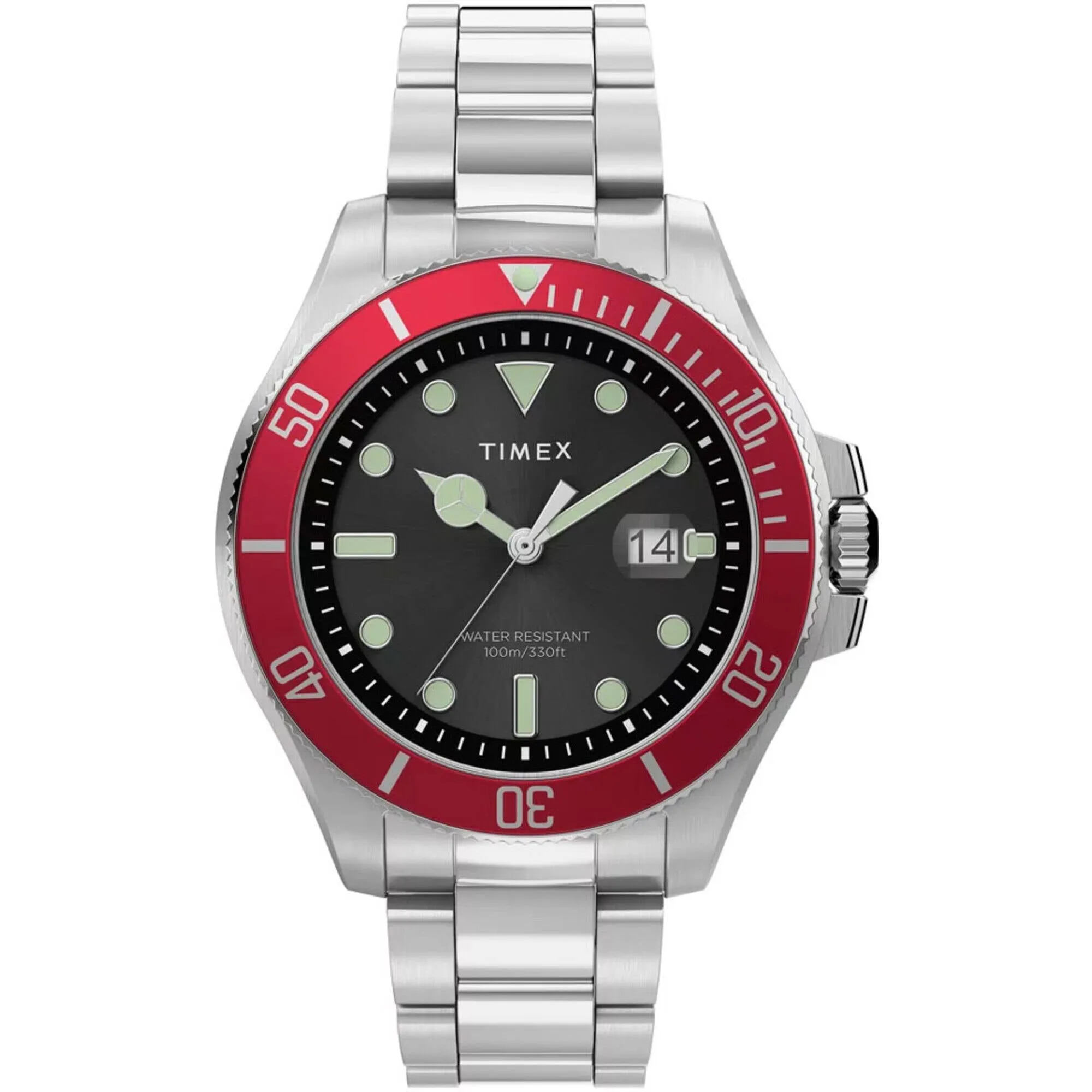 Timex Men's Watch - Harborside Quartz Black Dial Silver Tone Bracelet | TW2U41700