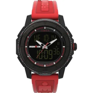 Timex Men's Watch - Ironman Adrenaline Black Analog-Digital Dial Red Strap | TW2W53700