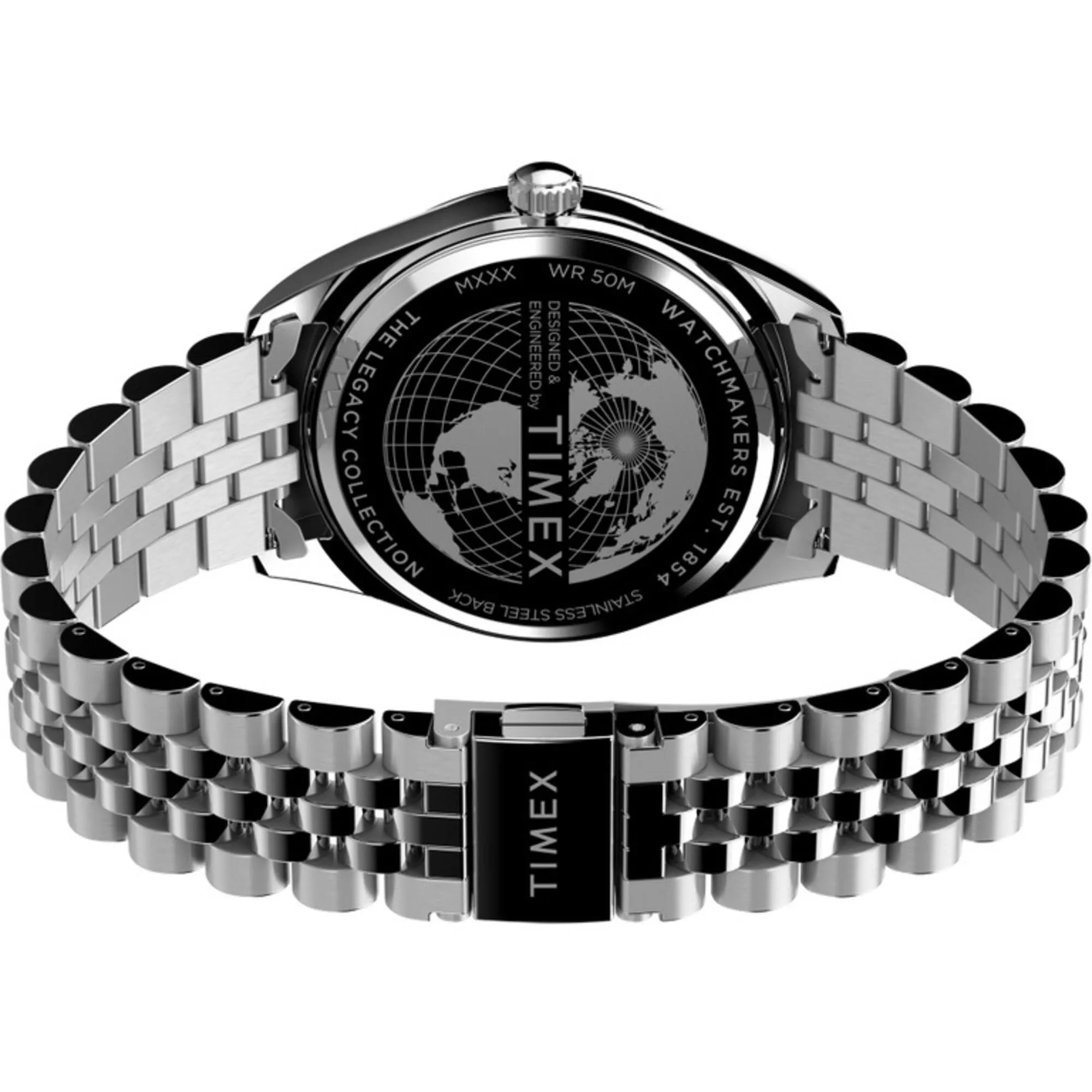 Timex Men's Watch - Legacy Black Dial Silver Stainless Steel Bracelet | TW2V67800VQ