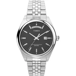 Timex Men's Watch - Legacy Black Dial Silver Stainless Steel Bracelet | TW2V67800VQ