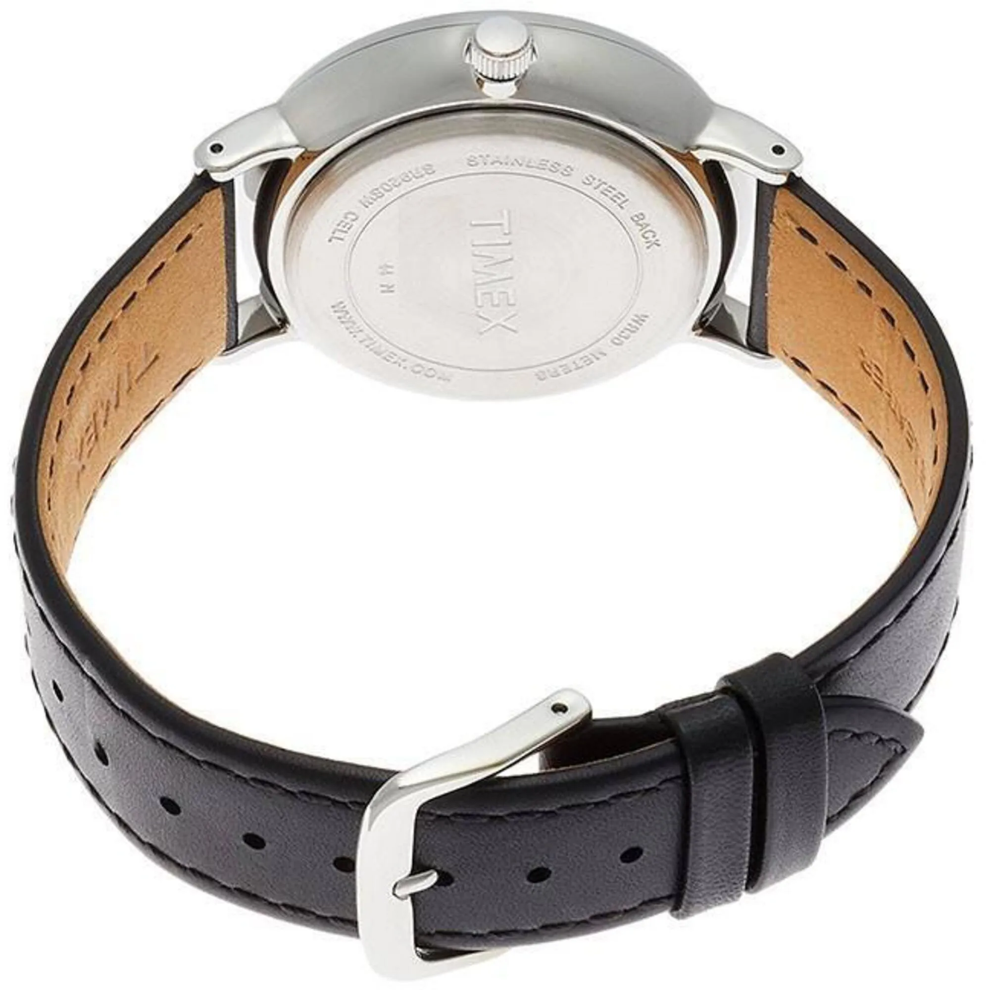Timex Men's Watch - Main Street Steel Case Black Dial Leather Strap | TW2R29000