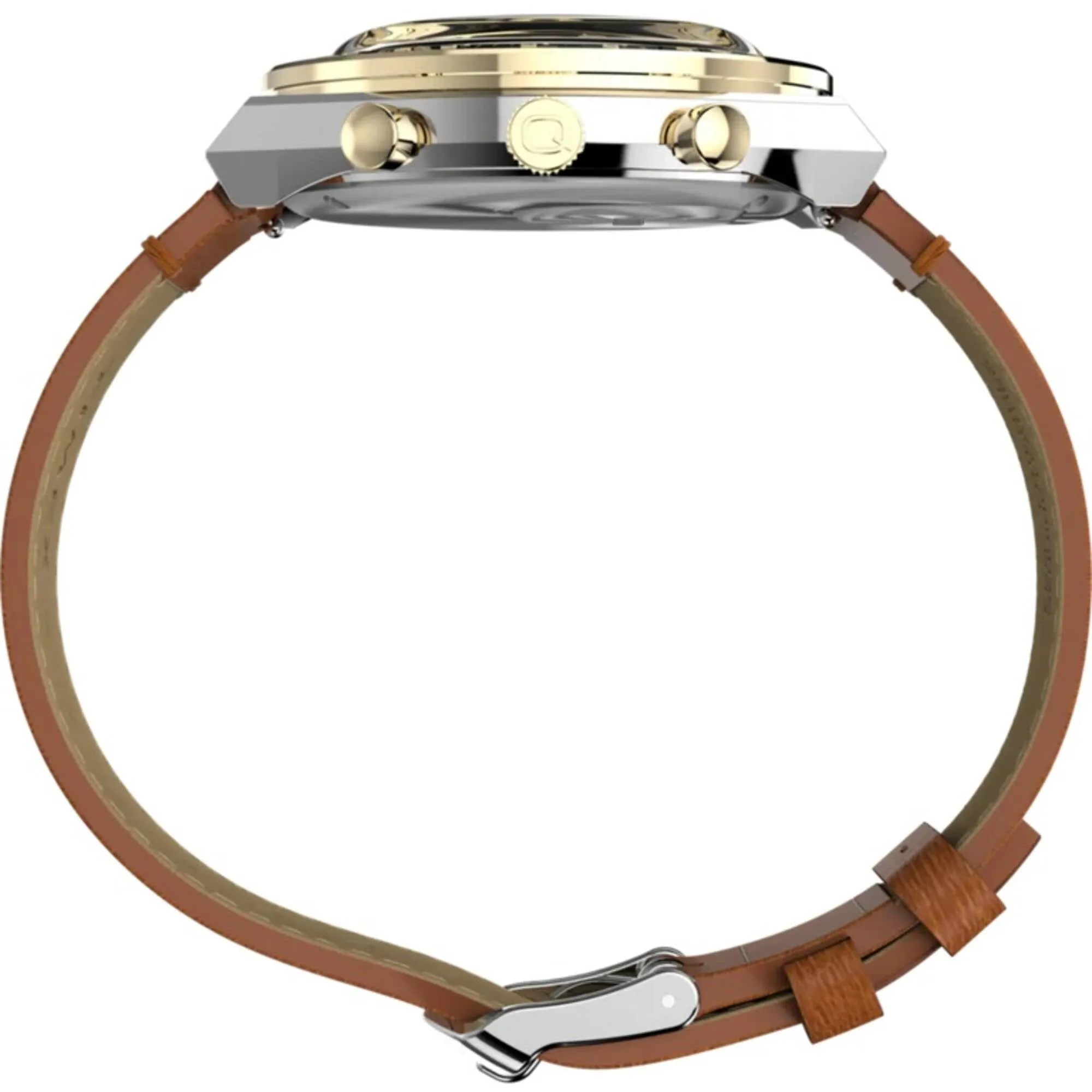 Timex Men's Watch - Marlin Chrono Gold tone and Black Dial Brown Strap | TW2W64400