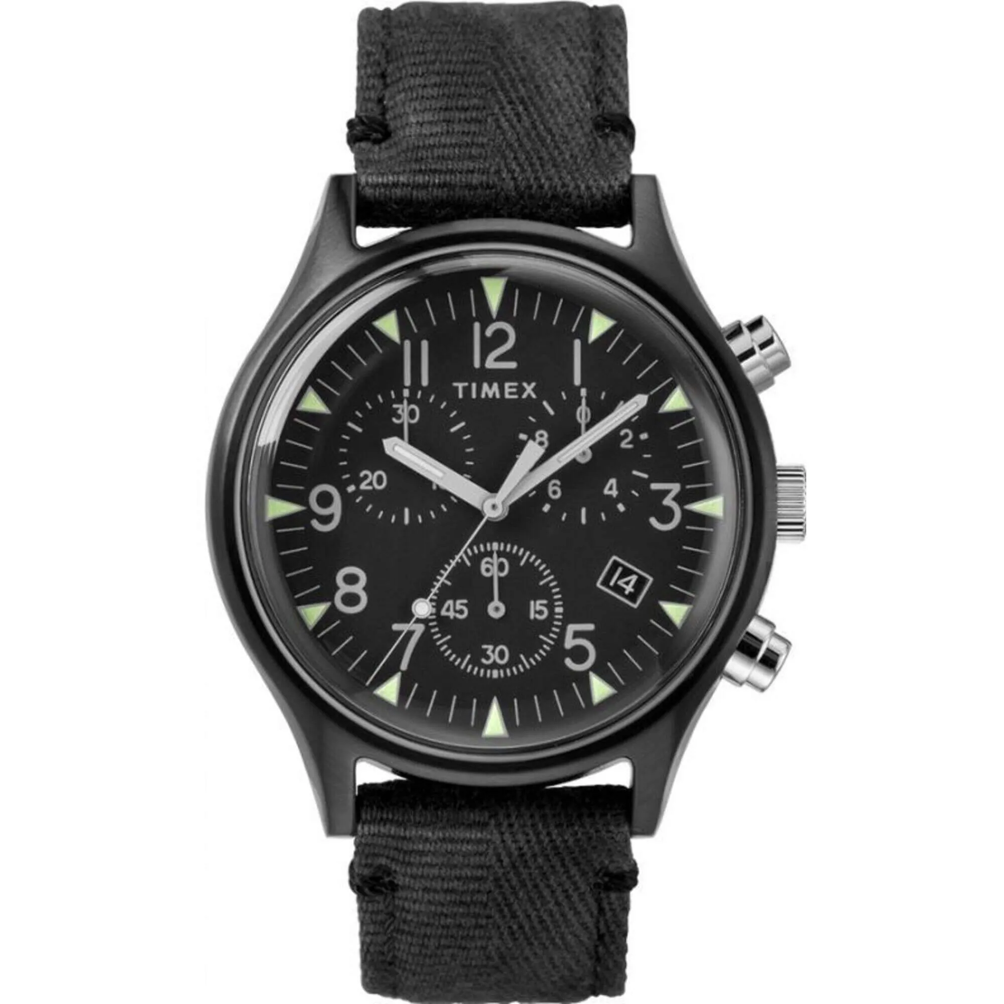 Timex Men's Watch - MK1 Quartz Chronograph Black Dial Fabric Strap | TW2R68700VQ