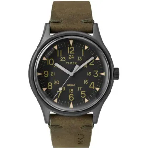 Timex Men's Watch - MK1 Quartz Gunmetal Stainless Steel Case Brown Strap | TW2R97000