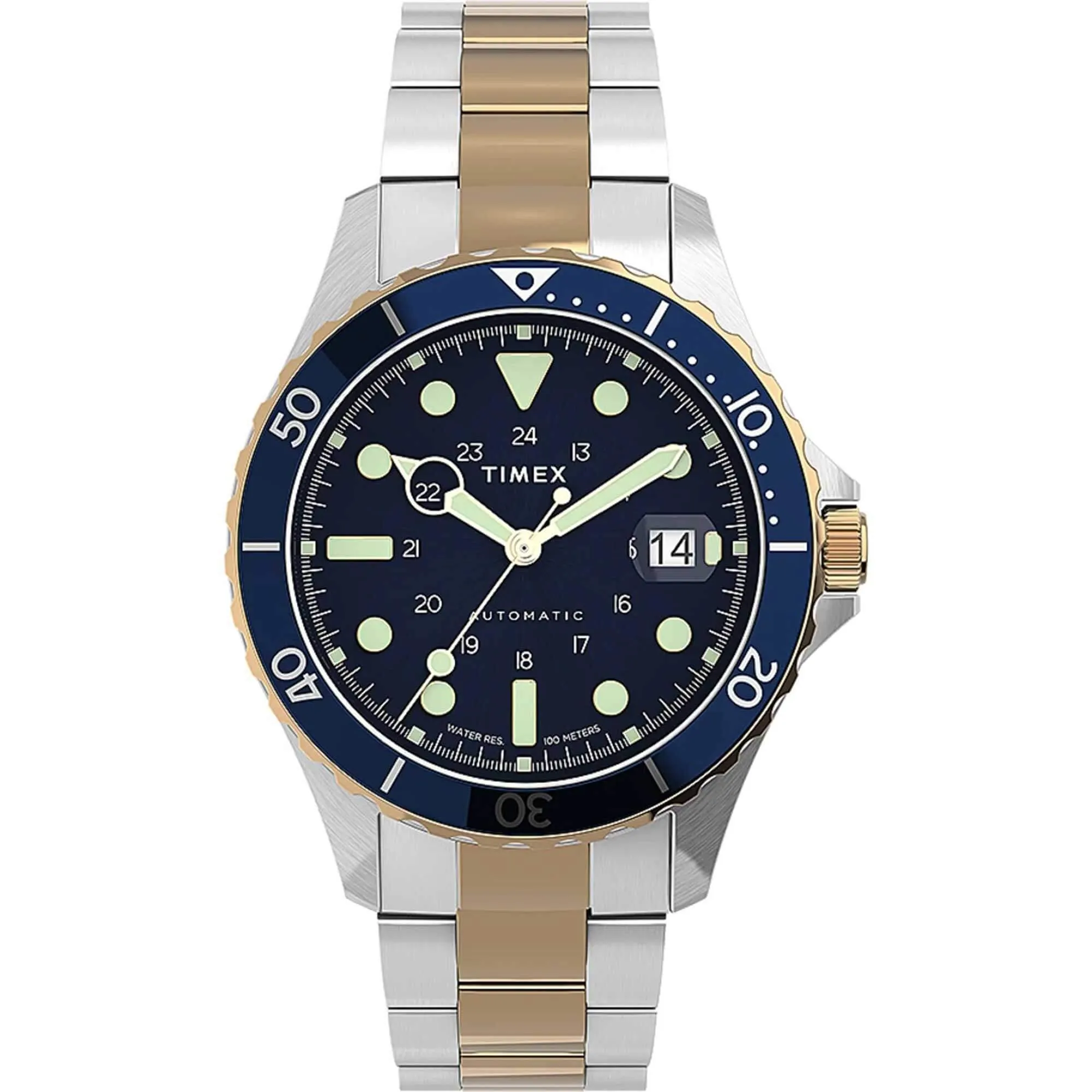Timex Men's Watch - Navi XL Automatic Power Reserve Blue Dial Bracelet | TW2U83500VQ