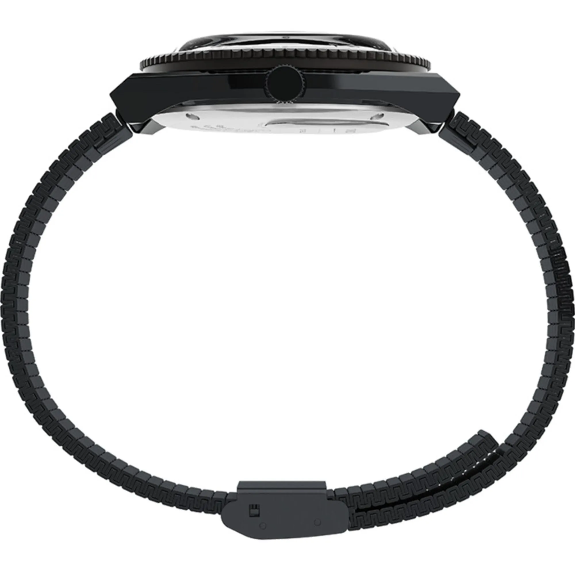Timex Men's Watch - Q Day-Date Black Stainless Steel Bracelet Quartz TW2U61600