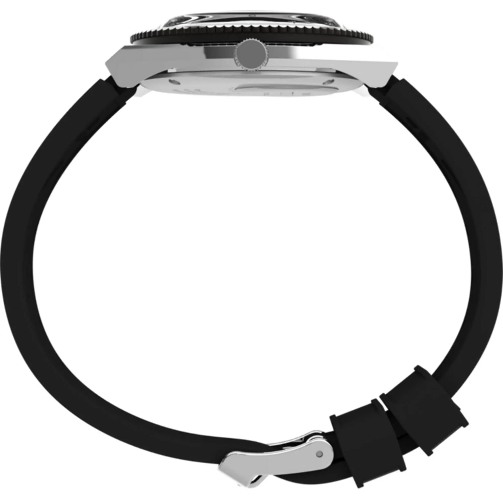 Timex Men's Watch - Q Quartz Rotating Bezel Black Dial Strap Day-Date TW2V32000