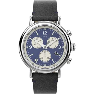 Timex Men's Watch - Standard Chronograph Navy Blue and White Dial Strap | TW2V71100VQ