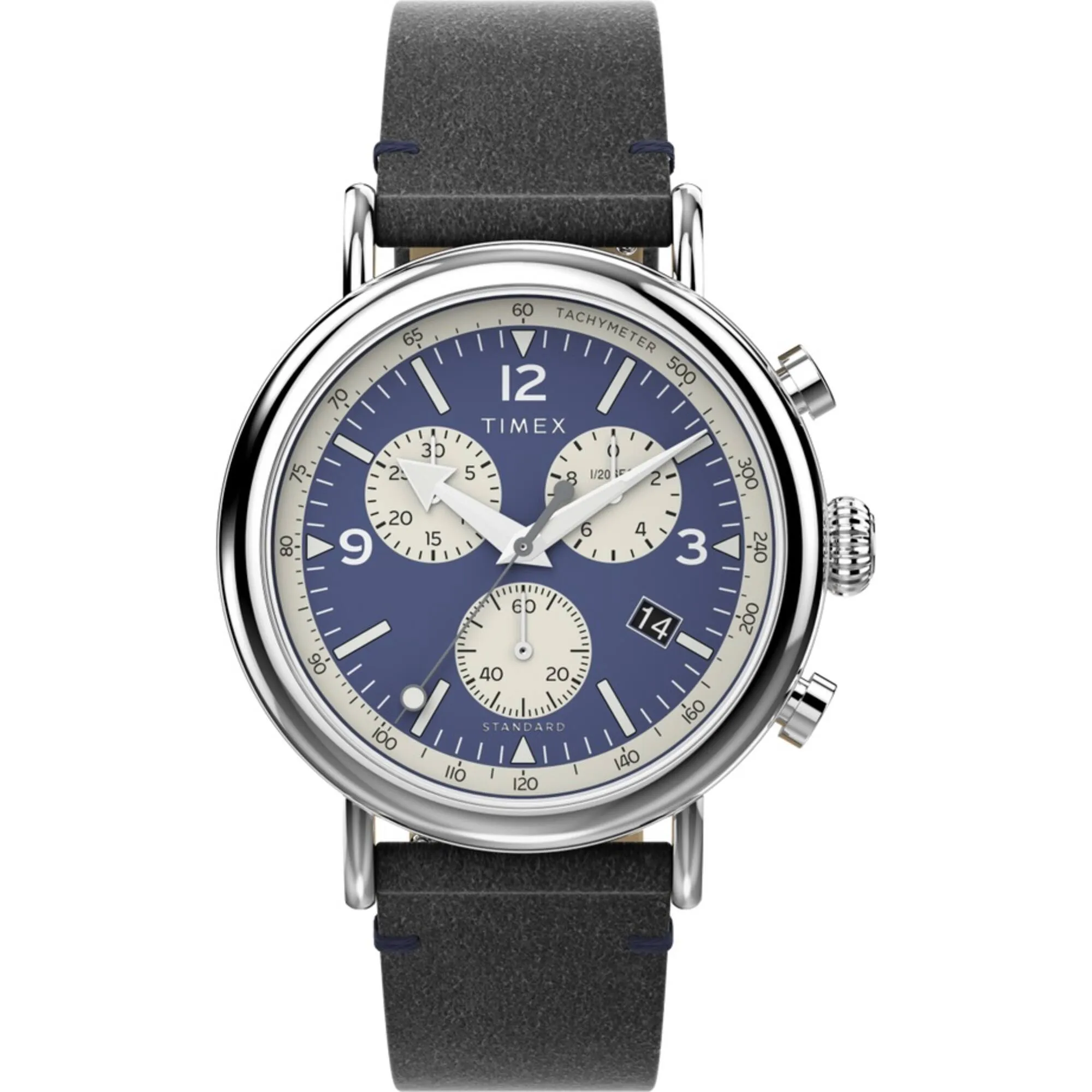 Timex Men's Watch - Standard Chronograph Navy Blue and White Dial Strap | TW2V71100VQ