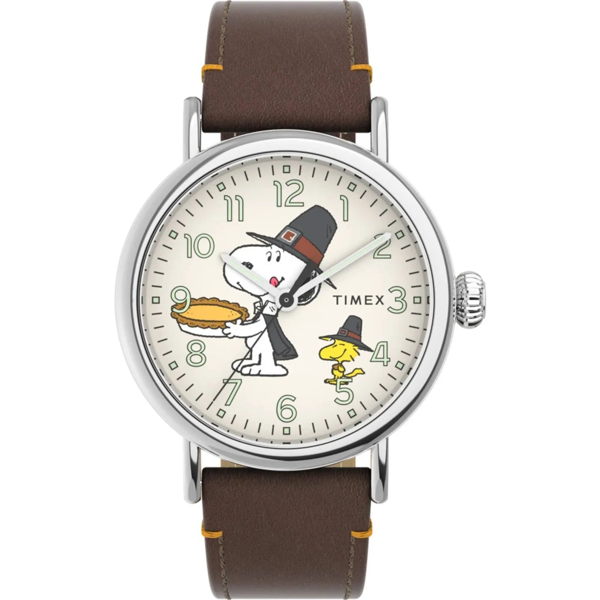 Timex Men's Watch - Standard Peanuts Tan Dial Leather Strap Quartz | TW2V60100VQ