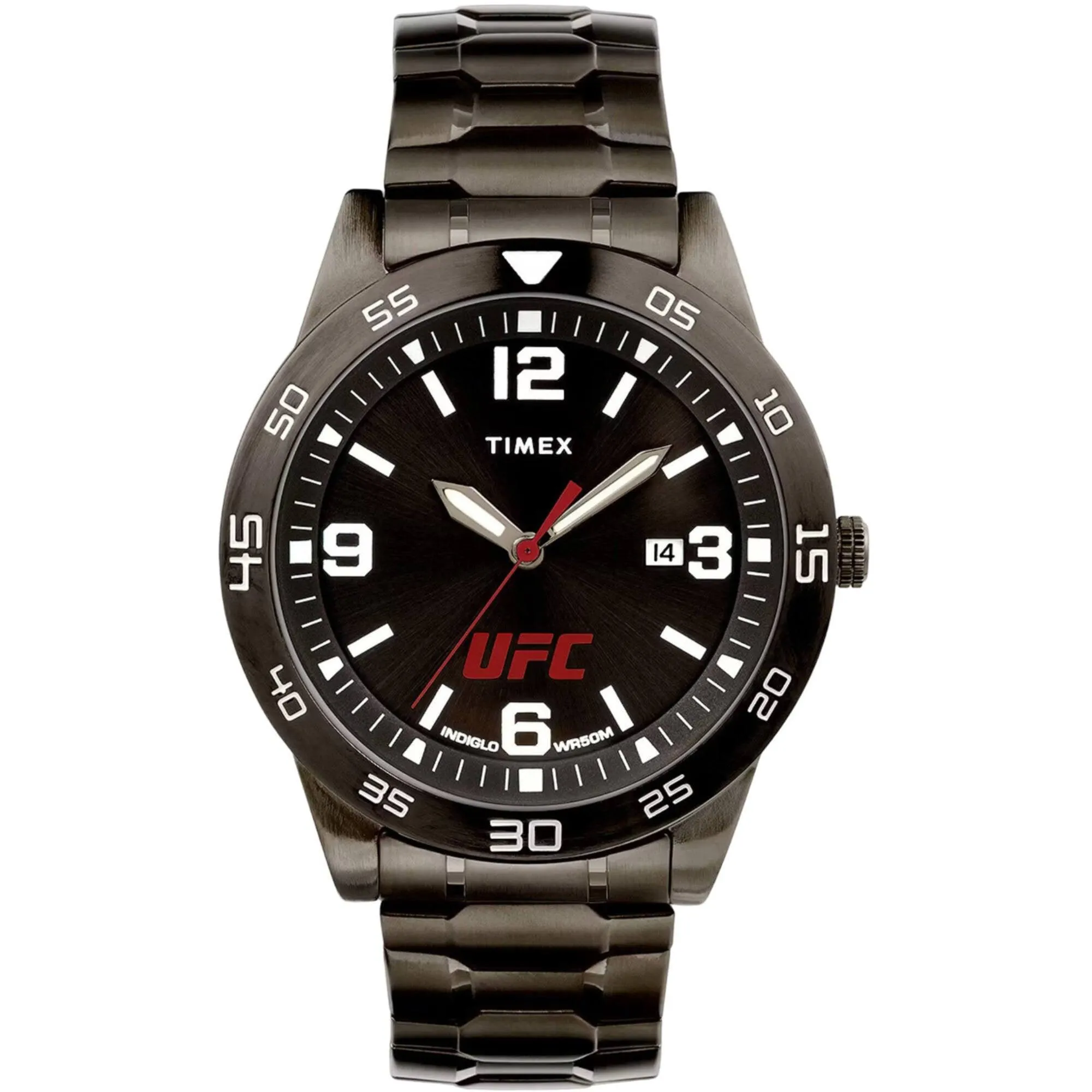 Timex Men's Watch - UFC Legend Black Dial Quartz Gunmetal Steel Bracelet | TW2V56200JT