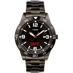 Timex Men's Watch - UFC Legend Black Dial Quartz Gunmetal Steel Bracelet | TW2V56200JT