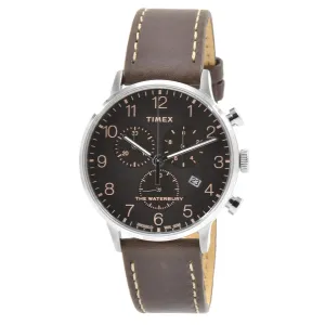 Timex Men's Watch - Waterbury Chronograph Date Display Black Dial Strap | TW2T28200VQ