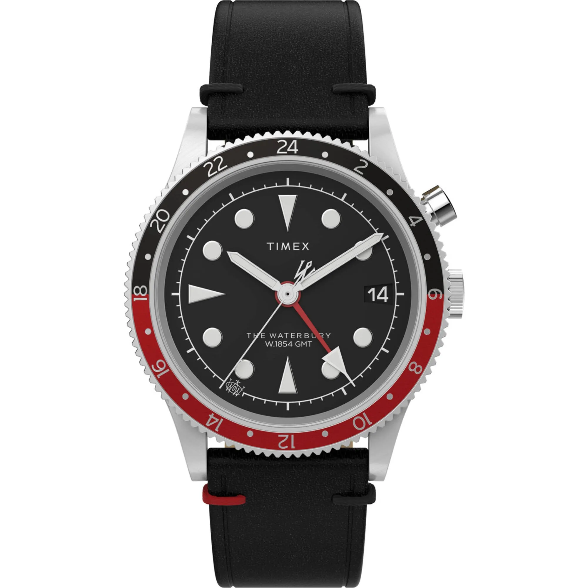 Timex Men's Watch - Waterbury Quartz Black Dial Synthetic Rubber Strap | TW2W22800VQ