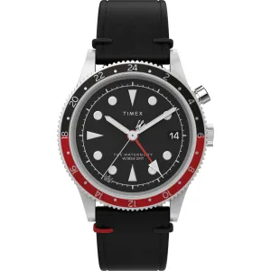 Timex Men's Watch - Waterbury Quartz Black Dial Synthetic Rubber Strap | TW2W22800VQ