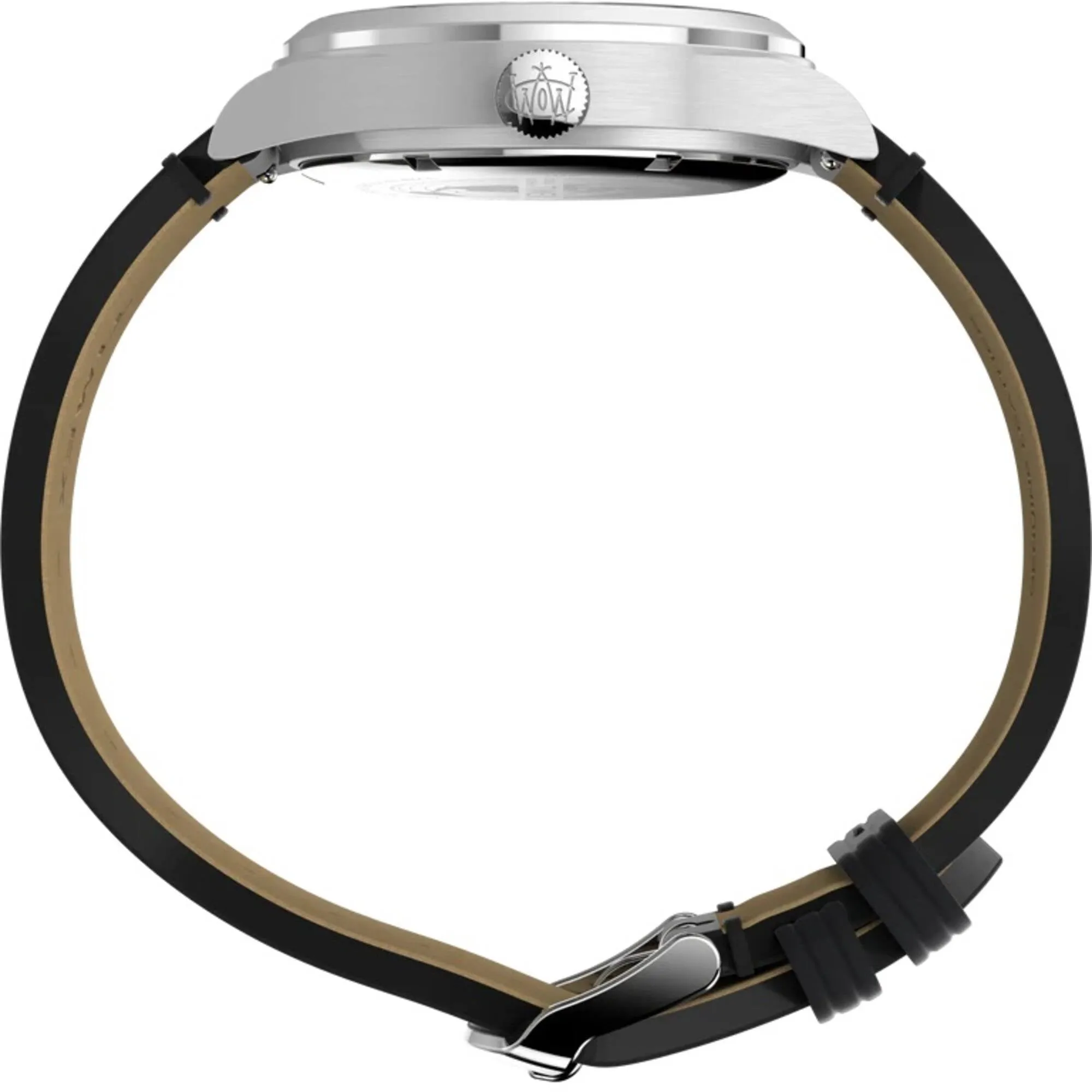 Timex Men's Watch - Waterbury Traditional Day Black Dial Leather Strap | TW2W14700VQ