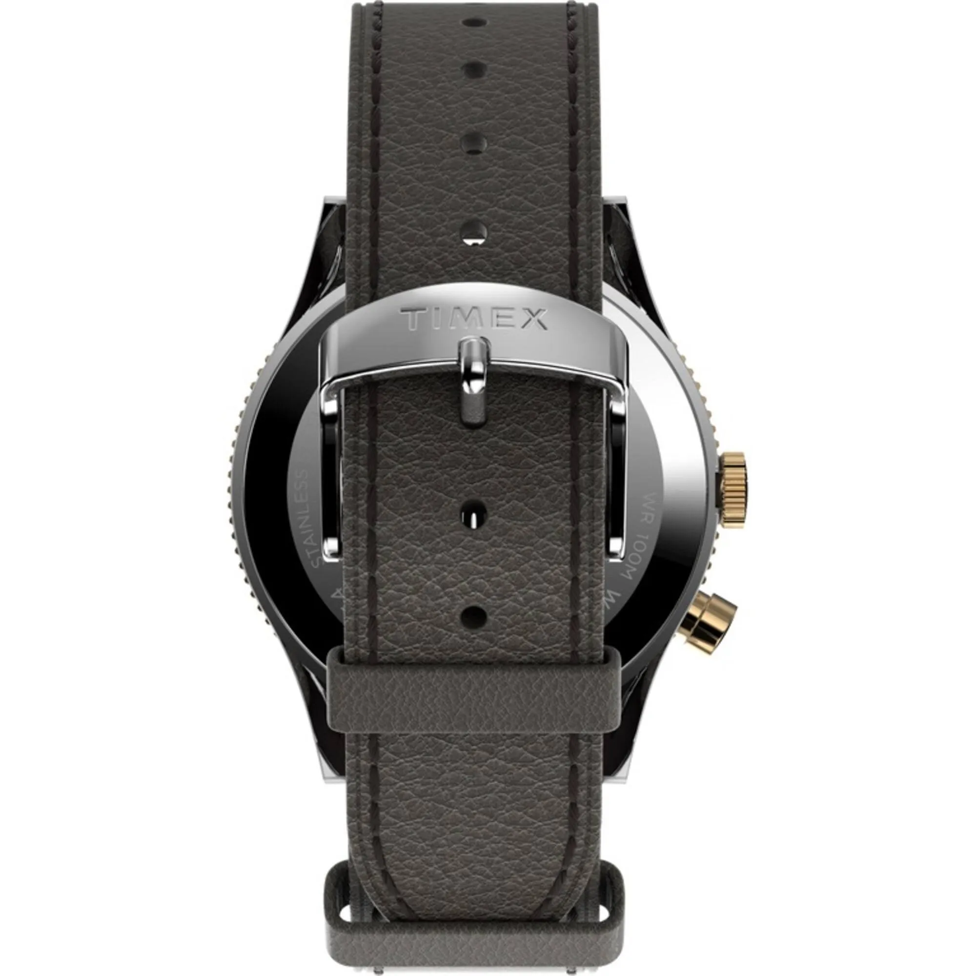 Timex Men's Watch - Waterbury Traditional GMT White Dial Leather Strap | TW2U99100