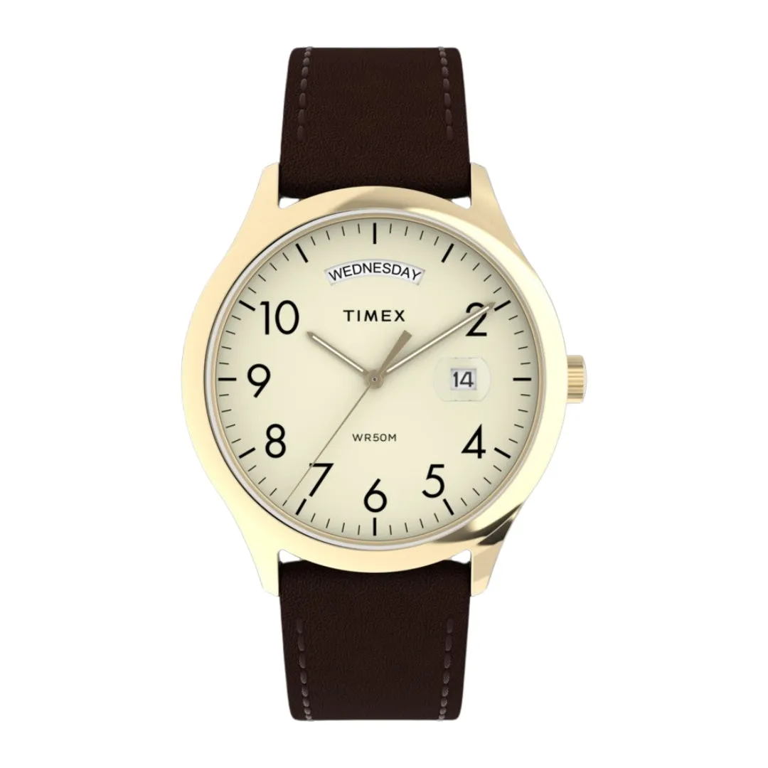 TIMEX MODERN EASY READER BROWN STRAP WATCH TW2W68400