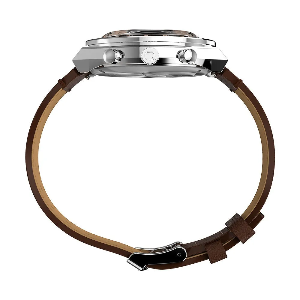 TIMEX Q TIMEX CHRONOGRAPH BROWN LEATHER STRAP WATCH TW2W51800