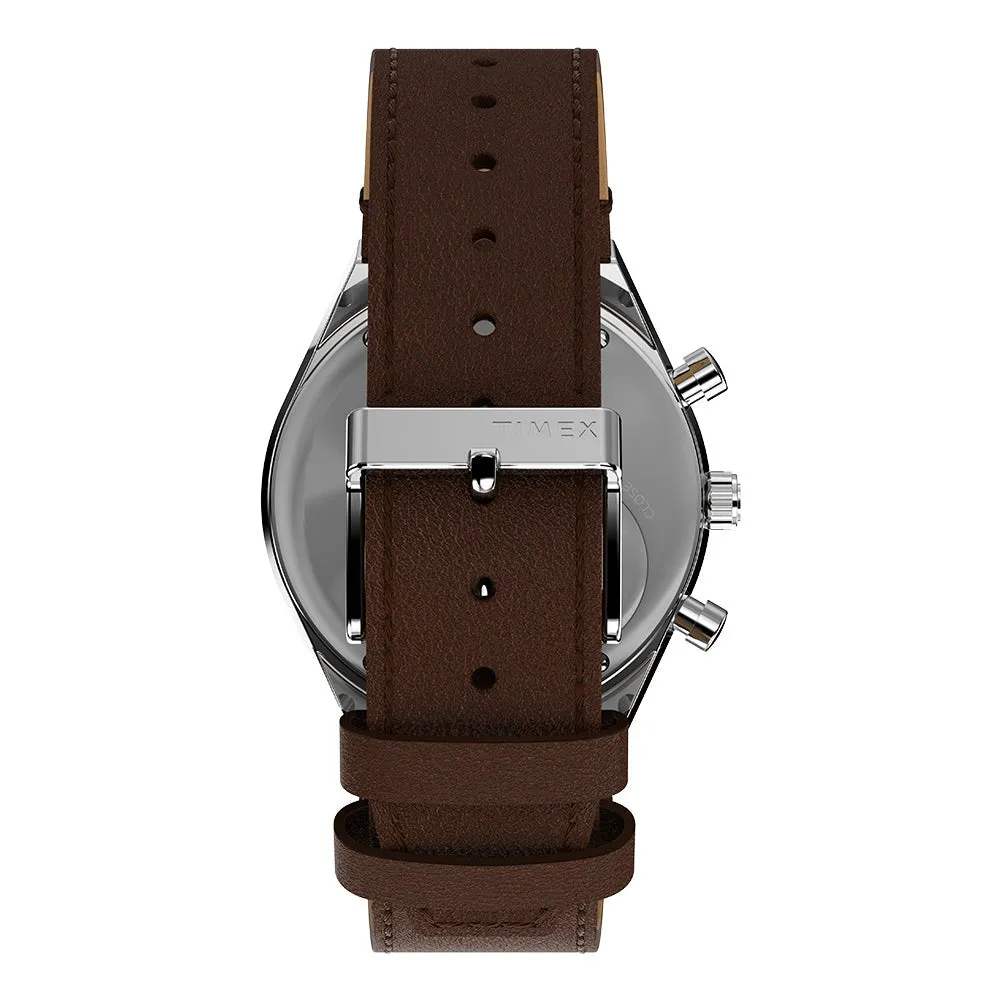 TIMEX Q TIMEX CHRONOGRAPH BROWN LEATHER STRAP WATCH TW2W51800