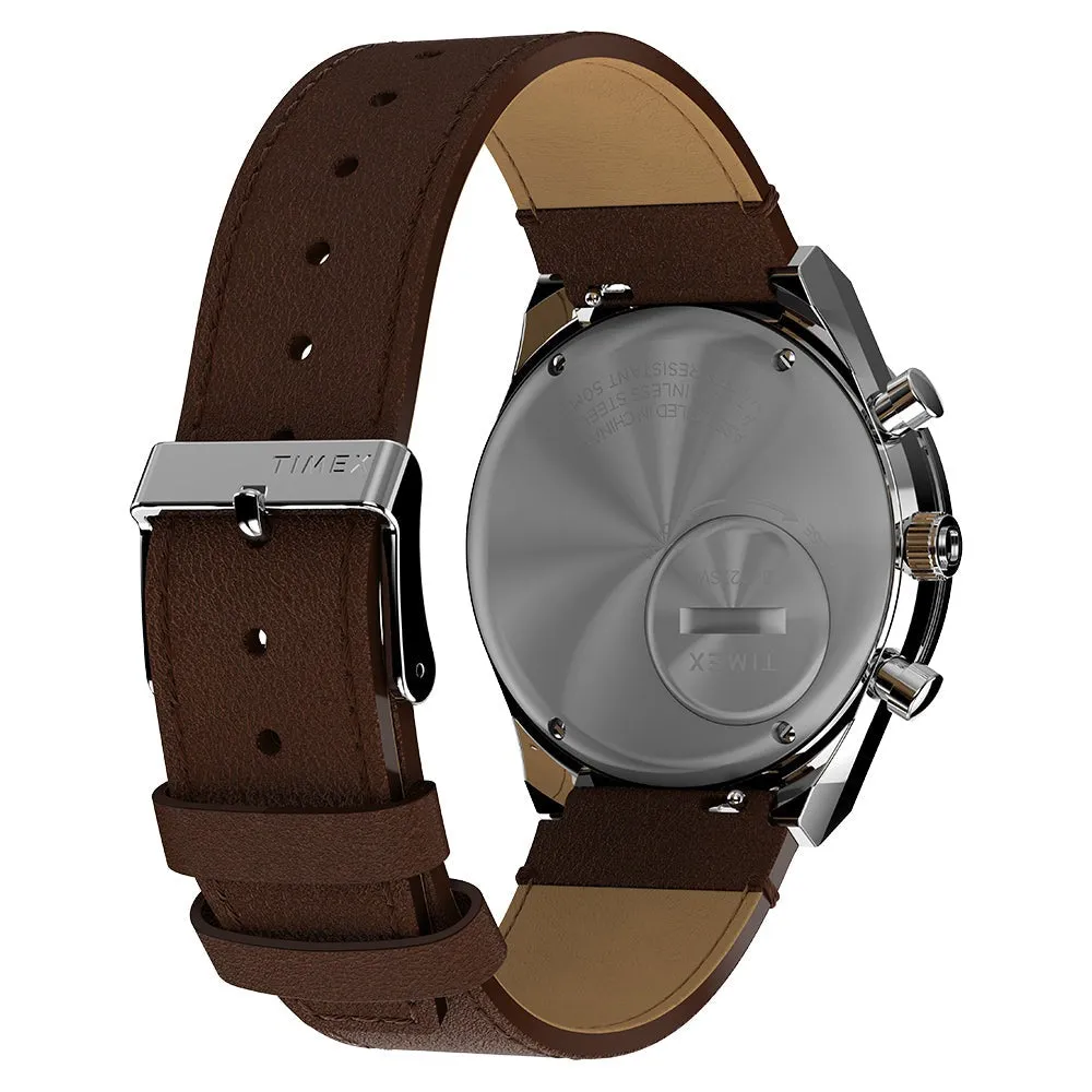 TIMEX Q TIMEX CHRONOGRAPH BROWN LEATHER STRAP WATCH TW2W51800