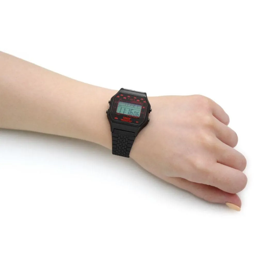 Timex Space Invaders Digital Black Stainless Steel Strap Unisex Watch TW2V30200