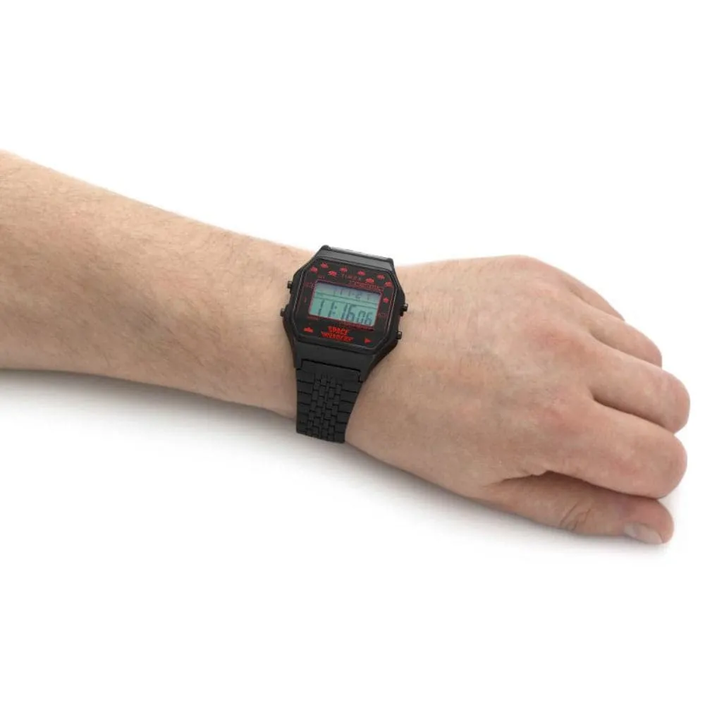 Timex Space Invaders Digital Black Stainless Steel Strap Unisex Watch TW2V30200