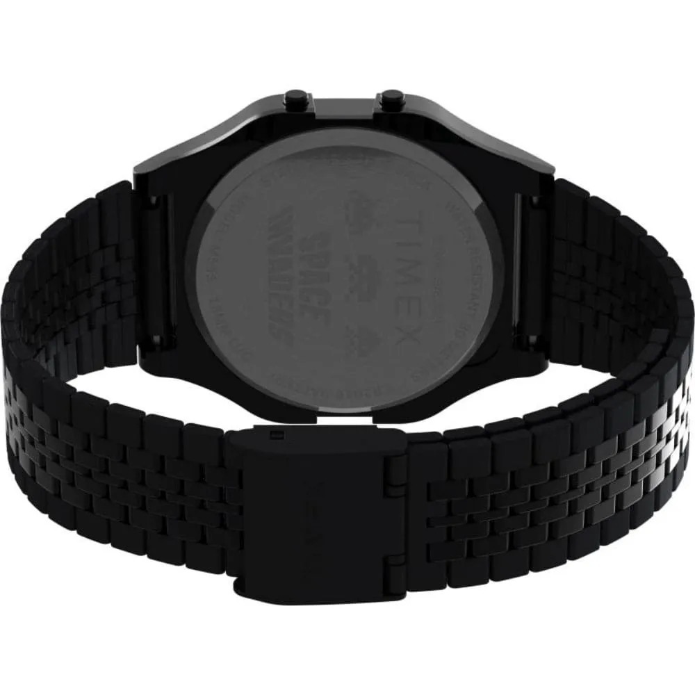 Timex Space Invaders Digital Black Stainless Steel Strap Unisex Watch TW2V30200