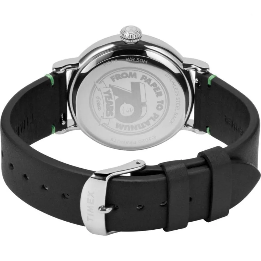 TIMEX STANDARD TW2V32700 BLACK LEATHER MEN WATCH