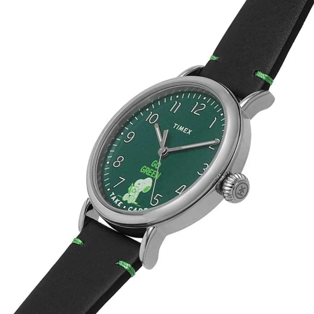 TIMEX STANDARD TW2V32700 BLACK LEATHER MEN WATCH