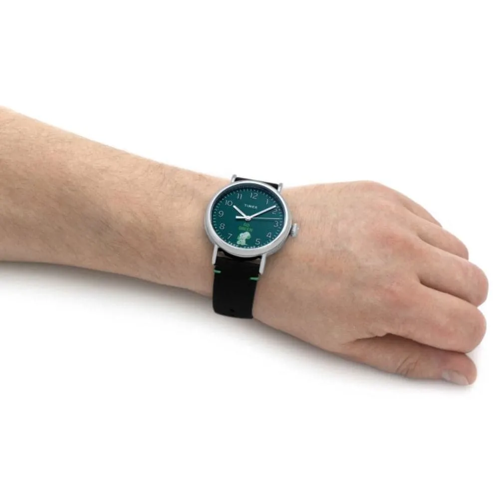 TIMEX STANDARD TW2V32700 BLACK LEATHER MEN WATCH