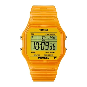 Timex Unisex Chronograph Watch - Classic Digital Grey Dial Rubber Strap | T2N807