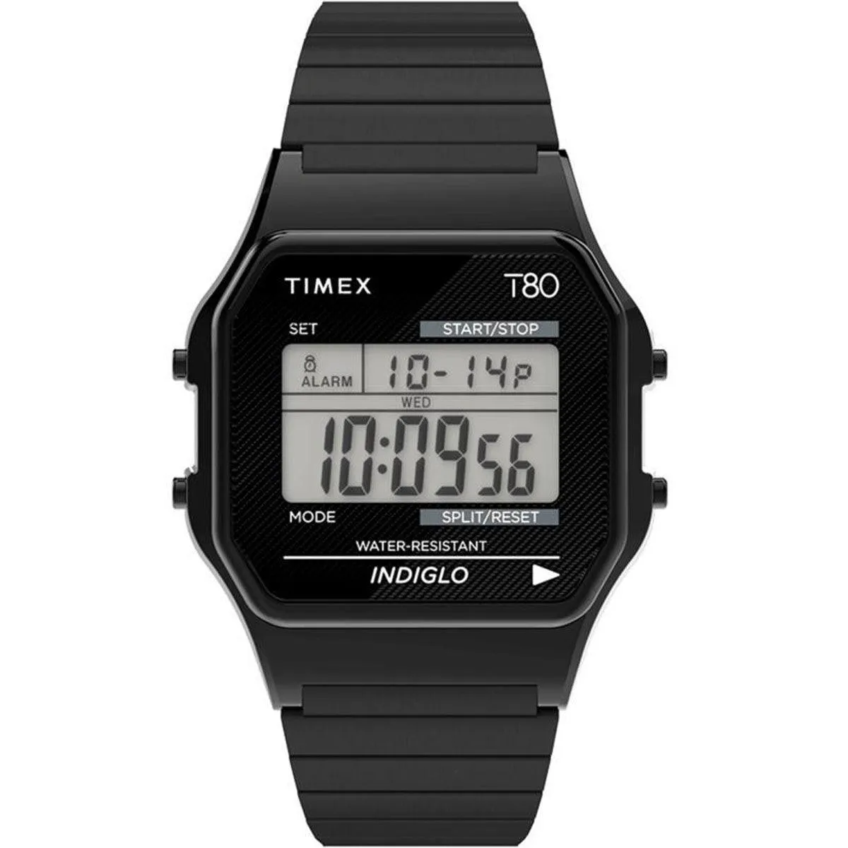 Timex Unisex Chronograph Watch - T80 Digital Dial Black Bracelet | TW2R67000YB