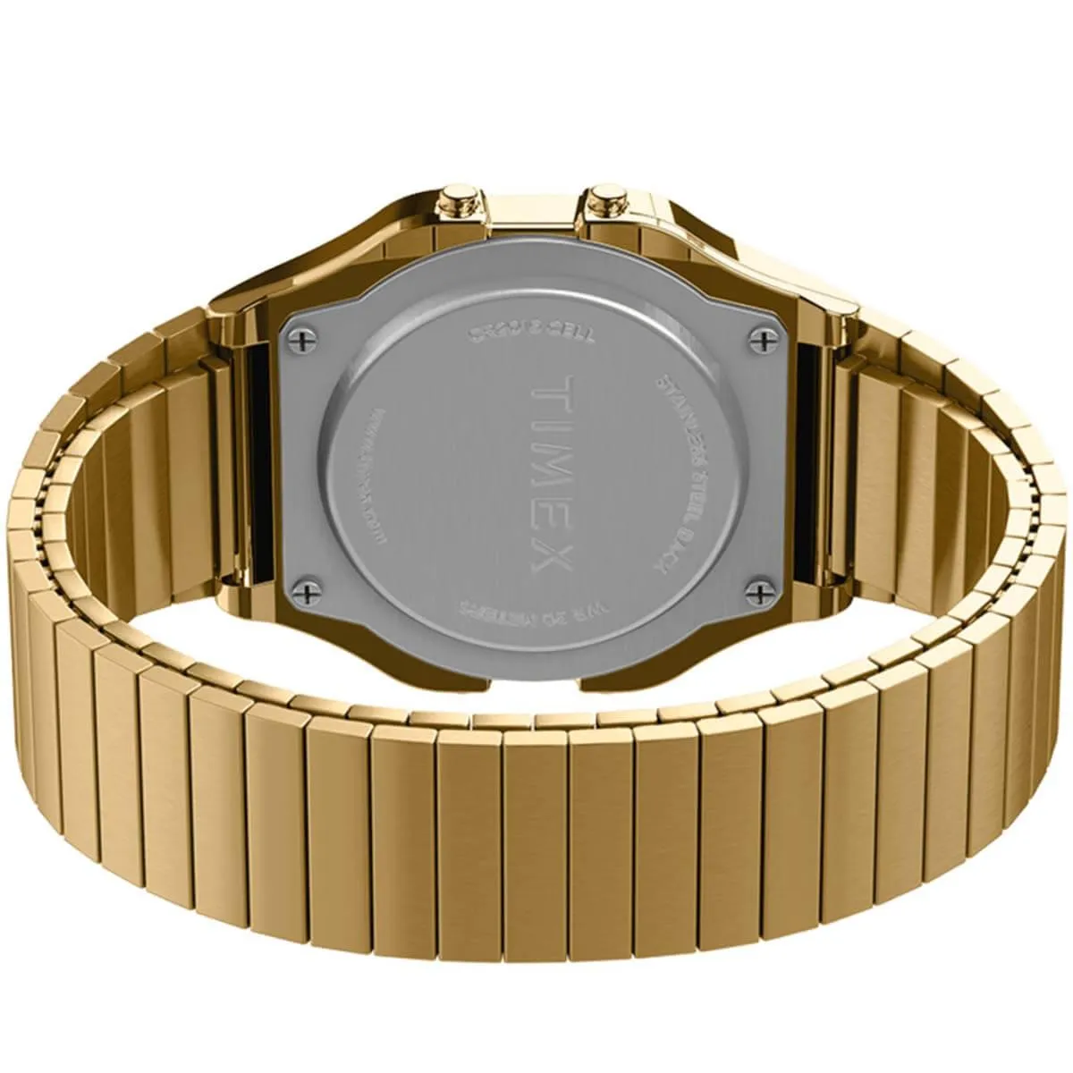 Timex Unisex Chronograph Watch - T80 Digital Dial Yellow Gold Bracelet | TW2R79000YB