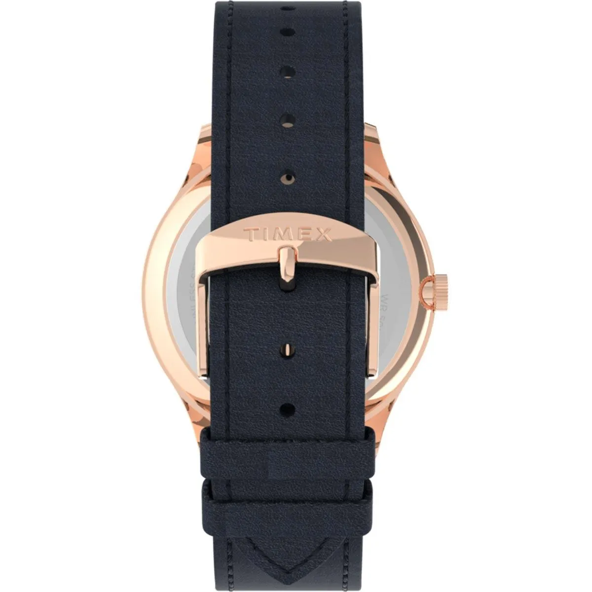 Timex Unisex Quartz Watch - Easy Reader Blue Dial Leather Strap | TW2U22400VQ