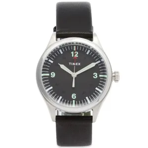 Timex Unisex Quartz Watch - Waterbury United Black Dial Leather Strap | TW2U74000LG
